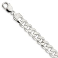 thumbnail image 1 of 925 Sterling Silver 11mm Curb Chain Bracelet Beveled, 1 of 8