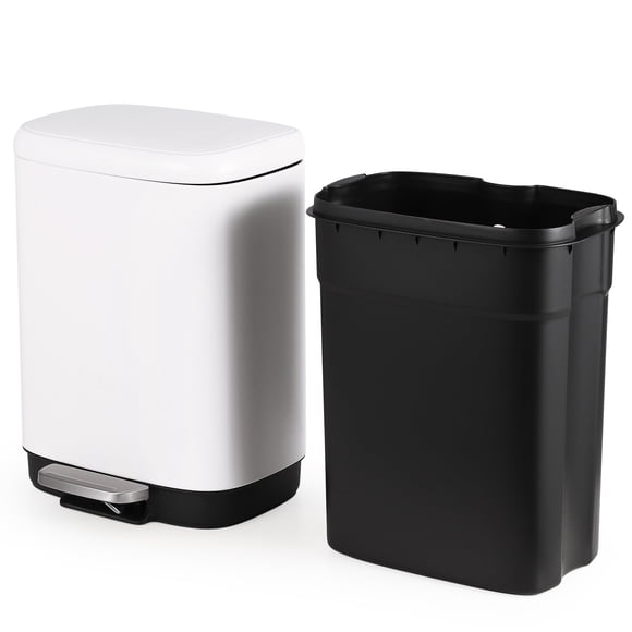 YUSAZENS Stainless Steel Trash Can, 3.2 Gallon Capacity with Lid, Soft Closing Pedal, Fingerprint Resistant, Ideal for Kitchen and Bathroom Use