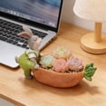 thumbnail image 4 of Jardinière de Jardin Moderne en Résine avec Trous et Soucoupe, Design Épuré pour Succulentes d'Intérieur, 4 of 5