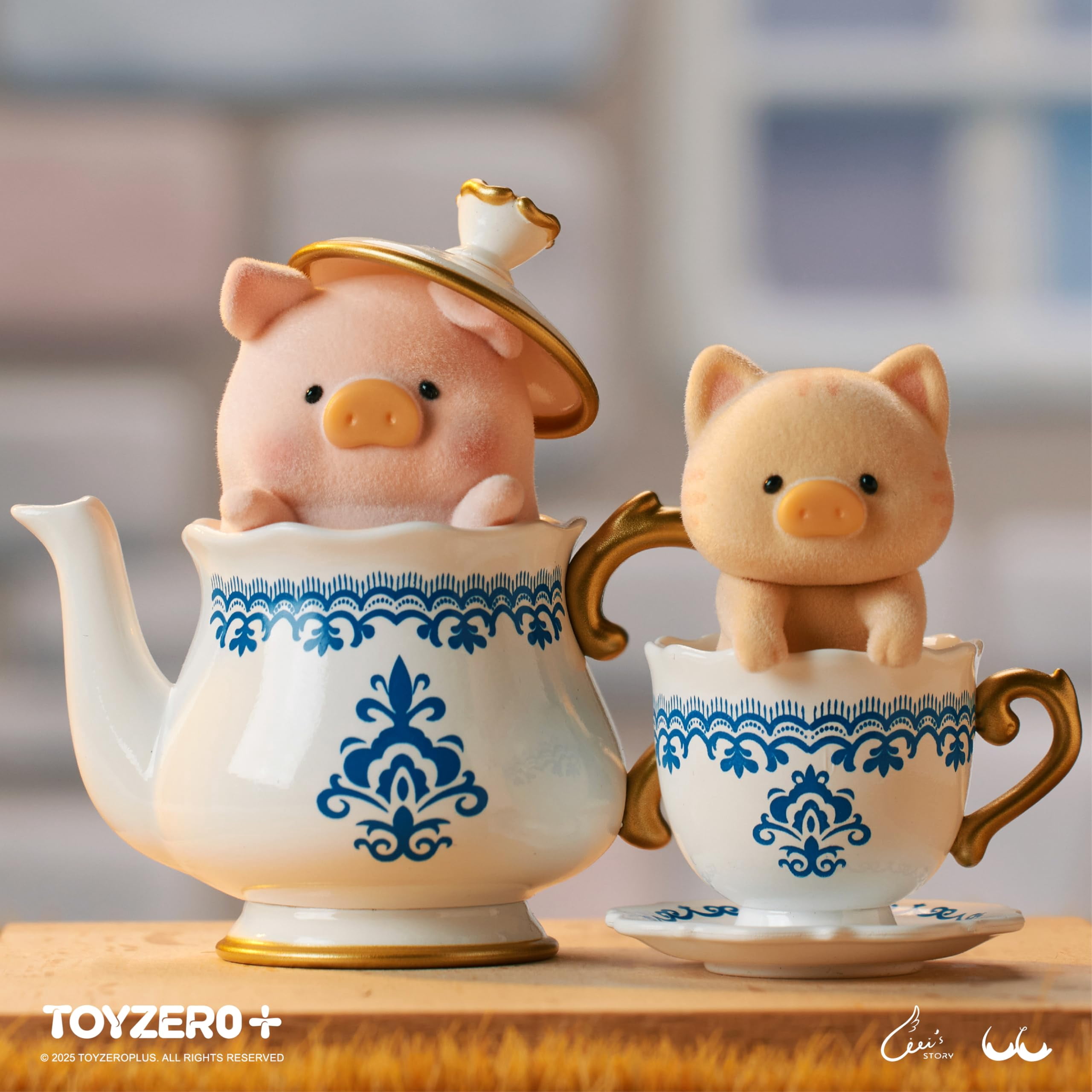 TOYZERO + Lulu The Piggy Blind Box Figures - 8PCS Pigchelin Restaurant Series Blind Boxes Mystery Box Cute Animal Figurines Collectible Toys Home Desk Decorations Holiday Birthday Gifts, Whole Set