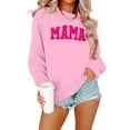 thumbnail image 2 of Ediodpoh Women's Fashion Letter Print Crewneck Long Sleeve Drop Shoulder Casual Pullover Sweatshirts for Women Top Pink XXL, 2 of 4