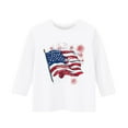 thumbnail image 3 of Toddler Child Girls Tee Short Sleeved T Shirt Cartoon Independnet Day Flag Printed Pure Color Crewneck Casual Tops size 8-9T, 3 of 3