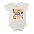 thumbnail image 3 of Unique Baby Unisex Touchdowns and Turkey Thanksgiving Outfit (18, White), 3 of 5