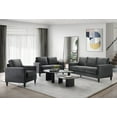 thumbnail image 6 of Home Design Airell Velvet Arm Chair with Plush Armrests and Sleek Black Legs, Modern Upholstered Design for Living Room, Dark Gray, 6 of 7