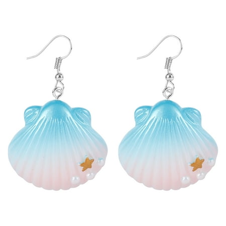 

Earrings Shell Dangle Drop Beach Nautical Sea Girls Plastic Seashell Summer Tropical Pendant Bali Style