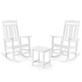 thumbnail image 7 of Dycanpo Outdoor Rocking Chairs*2 and Side Table Set, Weather Resistant Proch Rocker for Adult, White, 7 of 7
