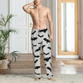 thumbnail image 5 of Mens Pajama Pants - Soft Sleep & Lounge Pants for Men, Halloween bats grey cool print Cuteness Casual PJ Bottoms Pants with Pockets, 5 of 5