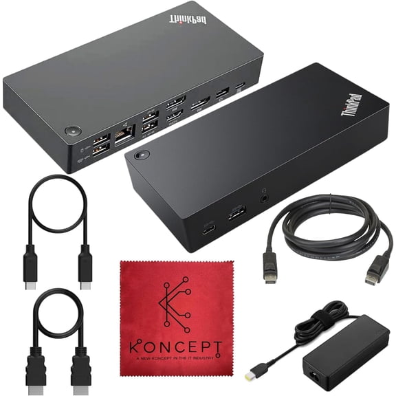 Restored Koncept Lenovo ThinkPad USB-C Dock Gen 2 Docking Station, Dual 4K HDMI DisplayPort Ethernet, 90W, 40AS0090US