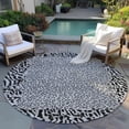 thumbnail image 6 of Addison Rugs Chantille Indoor/Outdoor Transitional Animal Skin Gray Washable Round Rug, 8' x 8', 6 of 6