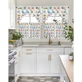 thumbnail image 4 of Colorful Alphabet Swag Kitchen Curtains Sets for Windows 24 Inch Length, Cartoon Animal Color Block Art Short Window Curtain Panels Swags Valances and Tiers 3 Piece Set for Cafe/Dining Room, 4 of 5