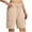 Khaki, variant on biudgviw Womens Knee Length Shorts Wide Leg Bermuda Cargo Shorts Outdoor Hiking High Waisted Drawstring Summer Long Shorts with Pockets