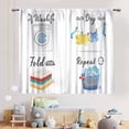 thumbnail image 3 of Laundry Room Curtians, Wash Dry Fold Repeat Laundry Quotes Rod Pockets Rural Country Farmhouse Laundry Drapes Treatments for Kitchen Living Room Bedroom Bathroom Windows 2 Panels, 52"x84" Inch, 3 of 5