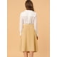 thumbnail image 5 of INSPIRE CHIC Falda plisada de cintura alta hasta la rodilla retro para mujer Caqui S, 5 of 6