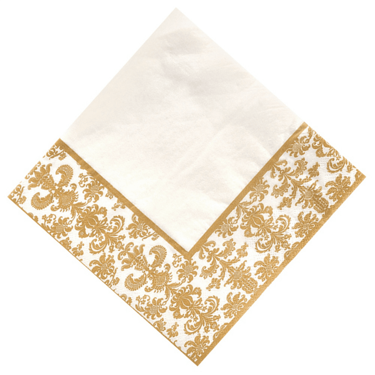 1000Pcs Gold Printing Disposable Napkin Tissue Paper Printed Napkins for Restaurant and Hotel (Golden + White)