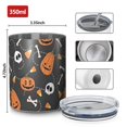 thumbnail image 4 of 12oz Coffee Tumblers Gray Halloween Pumpkins Skulls and Bones Stainless Steel Vacuum Insulated Travel Tumbler Coffee Cups Mug with Lid and Straw with Cleaning Brush for Cold & Hot Drinks, 4 of 5
