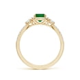 thumbnail image 2 of ANGARA Cushion Rectangular Lab Grown Emerald Halo Double Shank Engagement Ring for Women in 14K Yellow Gold (Size-7x5mm) | May Birthstone, Anniversary, Jewelry Gift for Women | Lab-Grown Emerald Ring, 2 of 8
