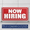 thumbnail image 3 of Now Hiring 13 oz Heavy Duty Vinyl Banner Outdoor/Indoor Help Wanted Sign for Business, Storefront, Advertising Multiple Sizes & Colors Single-Sided with Metal Grommets (10x4 Ft, Red & White), 3 of 6