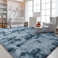 thumbnail image 2 of ZENELESS Large Fluffy Area Rugs for Living Room,8x10 Shag Rectangular Carpets for Bedroom Tie-dye Blue Gray, 2 of 8