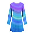 thumbnail image 4 of Jjayotai Women's Long Sleeve Casual Swing Simple T-Shirt Loose Dress, Colorblock Swing Dresses Plus Size Multicolor-17 L, 4 of 5