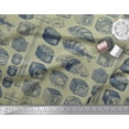 thumbnail image 3 of Soimoi Moss Georgette Fabric Grains & Fish Food Print Fabric by Yard 42 Inch Wide, 3 of 3