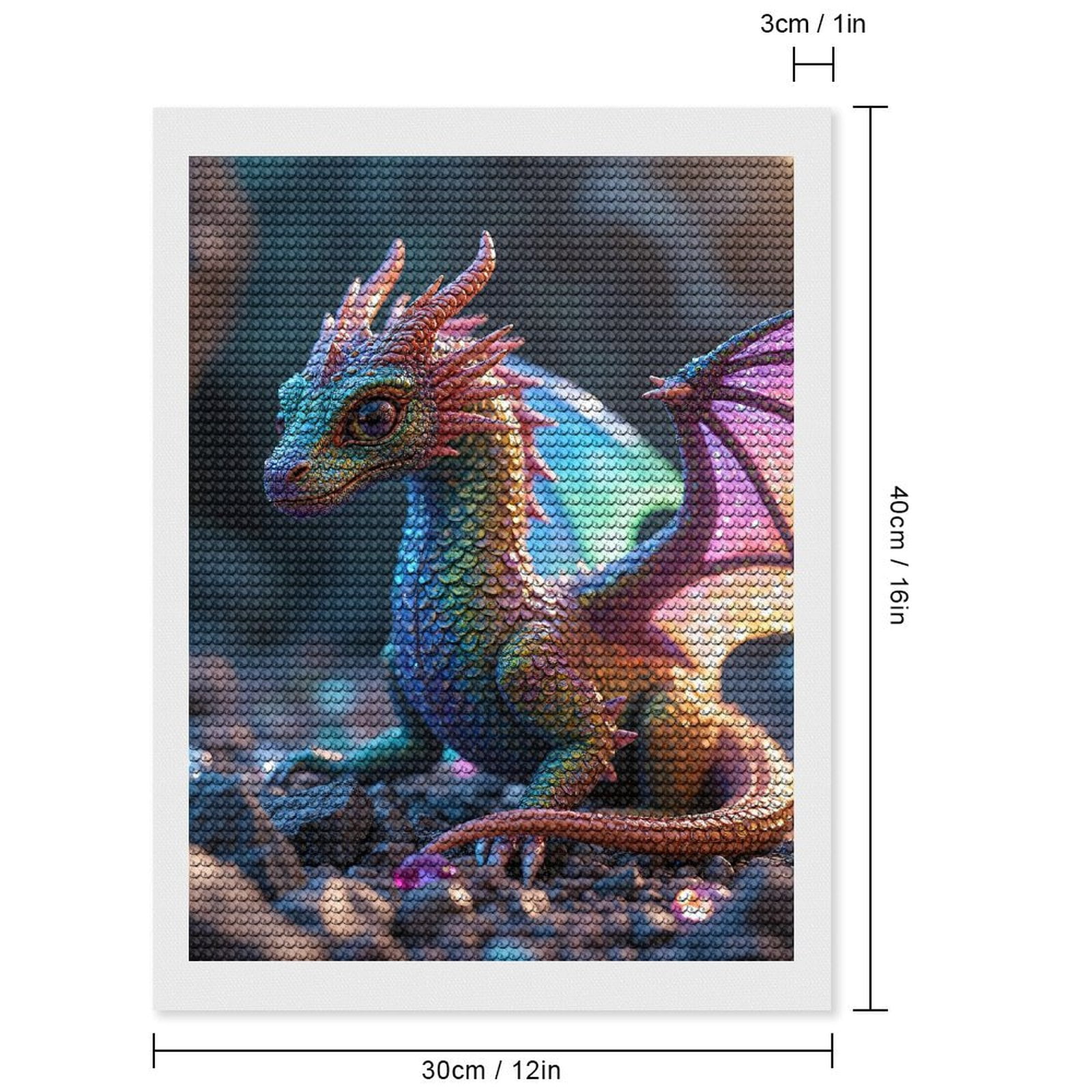 Diamond Art Kits for Adults, Small Colorful Fantasy Creature 5D Diamond Painting Kits for Adults Beginners, DIY Full Drill Diamond Painting, Gem Art and Crafts 12x16