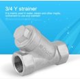 thumbnail image 3 of Stainless Steel Y Strainer, 3/4' DN20 PT Thread Filter for Water, Oil, Gas and Steam Pump Piping System with Double Mesh, 3 of 5