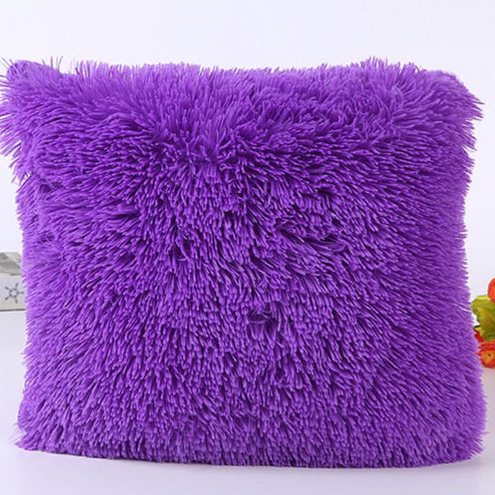 Musuos Plush Furry Cushion Cover Throw Pillow Case Home Decor 43*43cm