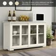 thumbnail image 3 of Giantex Stackable Buffet Cabinet, Kitchen Storage Cabinet with Sliding Tempered Glass Doors, Small Sideboard for Kitchen, Dining Room or Living Room, Antique White, 3 of 8