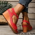 thumbnail image 4 of Bkhluea Womens Sandals Wedge Platform Summer Ankle Strap Open Toe Wedge Dressy Sandals Women Comfortable Walking Low Sandal, 4 of 7