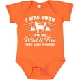 thumbnail image 3 of Inktastic I was Born to be Wild and Free with Wolf and Mountains Boys or Girls Baby Bodysuit, 3 of 5