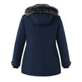 thumbnail image 6 of Wantdo Women's Big and Tall Winter Jacket Quilted Hooded Winter Coat Windproof Puffer Parka Jacket Navy 5XL, 6 of 7