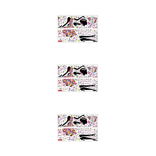 kurtrusly Easy To Apply And Remove Wall Stickers For All Surfaces Butterfly Girl Wall Stickers Creative As Shown 3Set