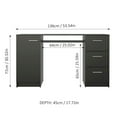 thumbnail image 3 of Madesa Computer Desk 53 Inch with 3 Drawers 1 Door and 1 Storage Shelf Ergonomic Home Office Study Furniture - Black, 3 of 5