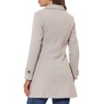 thumbnail image 3 of INSPIRE CHIC Women's Peter Pan Collar Single Breasted Winter Overcoat S Deep Khaki, 3 of 6