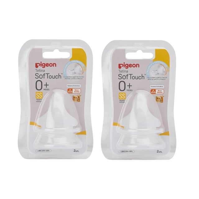 Combo 4 Tetinas Softouch SS Boca Ancha Pigeon NEW WN3