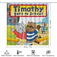 thumbnail image 2 of Timothy va a la escuela-theme 4-Piece Shower Curtain Set with Rugs, Waterproof Bathroom Decor Set Includes Bath Mat, U-Shaped Rug, Toilet Lid Cover and Curtain with Hooks, 2 of 6