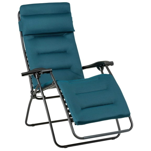 Lafuma Futura Air Comfort Folding Patio Lawn Recliner Chair, Coral Blue