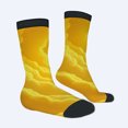 thumbnail image 2 of Four Seasons Universal Socks (2 Pairs) - Unisex Trendy Socks with Vibrant Yellow and Golden Cloud Pattern Black Cuffs and Soles Mixed Color Design for All Seasons, 2 of 5