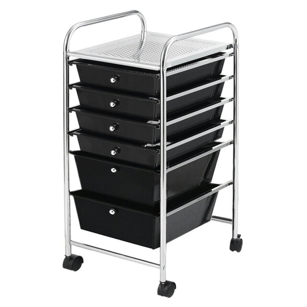 Demi Bonn 6 Drawers Rolling Storage Cart Organizer with 4 Universal Casters, Black