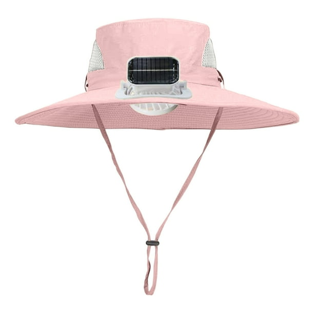 Sombrero con ventilador solar y batería recargable para actividades al aire libre para niños, visera ajustable y gran potencia de viento para protegerlos del calor. Aestivo | Rosa | AESTIVO