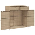 thumbnail image 5 of vidaXL Garden Storage Cabinet Beige 105x55x113 cm Poly Rattan, 5 of 5