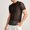 F-311Black, variant on ZHOGXU Mens T Shirt Summer Short Sleeved Crew Neck Hollow Out Lace Comfortable Breathable Top For Casual Daily Wear,Black,L