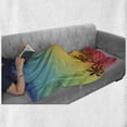 thumbnail image 6 of Tropical Soft Flannel Fleece Throw Blanket, Sunrise Reflecting on Palm Tree Tops on Island Digital Weathered Holiday Theme, Cozy Plush for Indoor and Outdoor Use, 60" x 80", Multicolor, by Ambesonne, 6 of 6