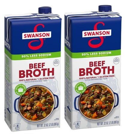 Swanson Gluten Free Low Sodium Beef Broth - 32 fl oz pack of 2