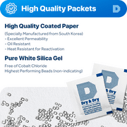 3 Gram [80 Packs] Dry & Dry Premium Silica Gel Packets Desiccant Dehumidifiers - Rechargeable Paper (FDA Compliant)