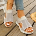 thumbnail image 4 of Dakaela Womens Orthopedic Walking Sandals Arch Support Ladies Walking Sport Athletic Sandal Open Toe Slip on Plantar Fasciitis Casual Shoes Beige 6, 4 of 9