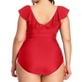 thumbnail image 4 of vigerkar Women's Plus Size One Piece Swimsuit Tummy Control Bathing Suit Cute V Neck Maternity Swimwear RD1, XL, 4 of 6