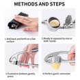 thumbnail image 2 of KOMOO Manual Garlic Press Cutter, Professional Home Kitchen Slicing Tool Rust-proof Squeeze Knife, 2 of 7