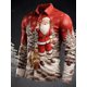 thumbnail image 3 of Camisa cómoda de manga larga con estampado de Papá Noel para uso diario, para salir, otoño e invierno, informal, para hombre, 3 of 5