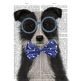 thumbnail image 3 of Fab Funky 15x18 Black Modern Framed Museum Art Print Titled - Border Collie, Black and White, with Glasses and Bow Tie, 3 of 5